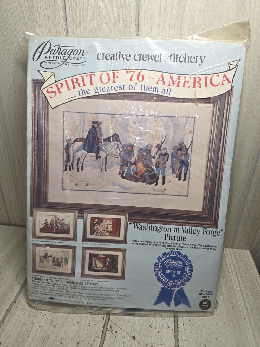1973 Paragon Needlecraft Crewel Embroidery Spirit Of 76 Washington Valley Forge
